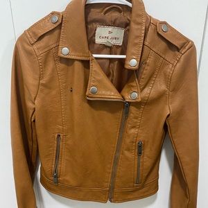 Brown XS leather jacket (never worn)